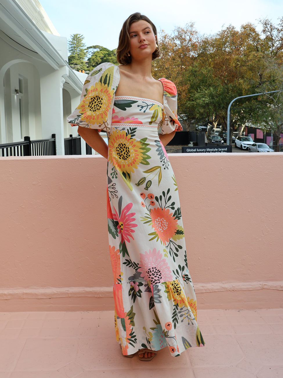 Delilah - Abito Maxi con Maniche a Palloncino