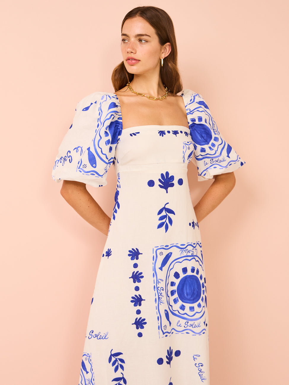 Olivia - Abito Maxi con Maniche a Palloncino
