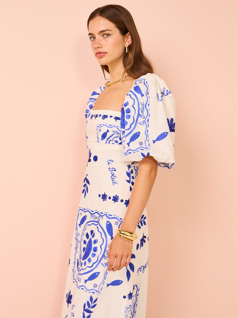 Olivia - Abito Maxi con Maniche a Palloncino