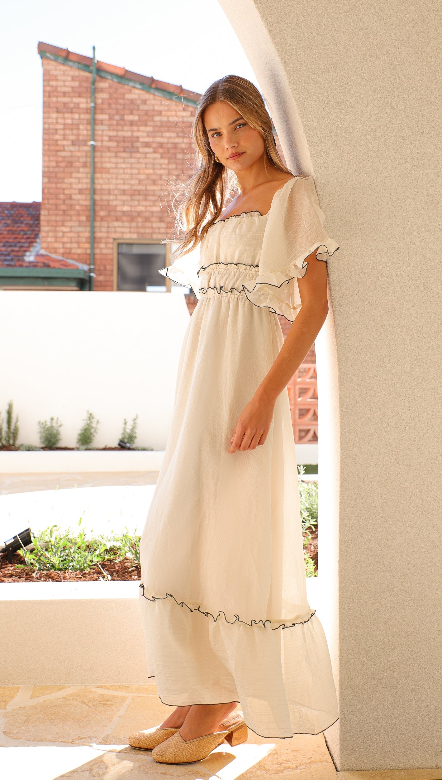 Delphine - Abito Maxi con Rouches